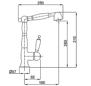 Смеситель для кухни Migliore Cucina Oxford ML.CUC-6388 золото купить в интернет-магазине сантехники Sanbest
