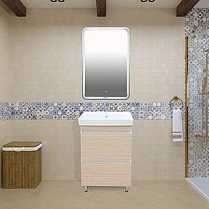 Зеркало LED Misty 3 Неон 80x50 сенсор на зеркале в ванную от интернет-магазине сантехники Sanbest