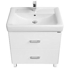 Тумба с раковиной Акватон Америна 80 Н белая глянцевая для ванной в интернет-магазине Sanbest