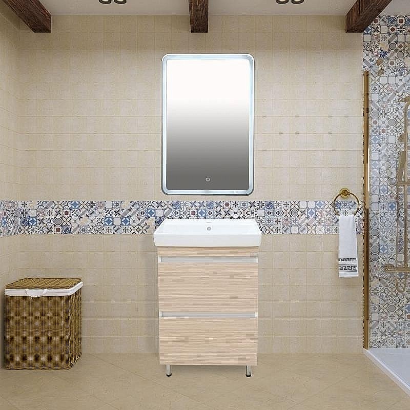 Зеркало LED Misty 3 Неон 80x50 сенсор на зеркале в ванную от интернет-магазине сантехники Sanbest