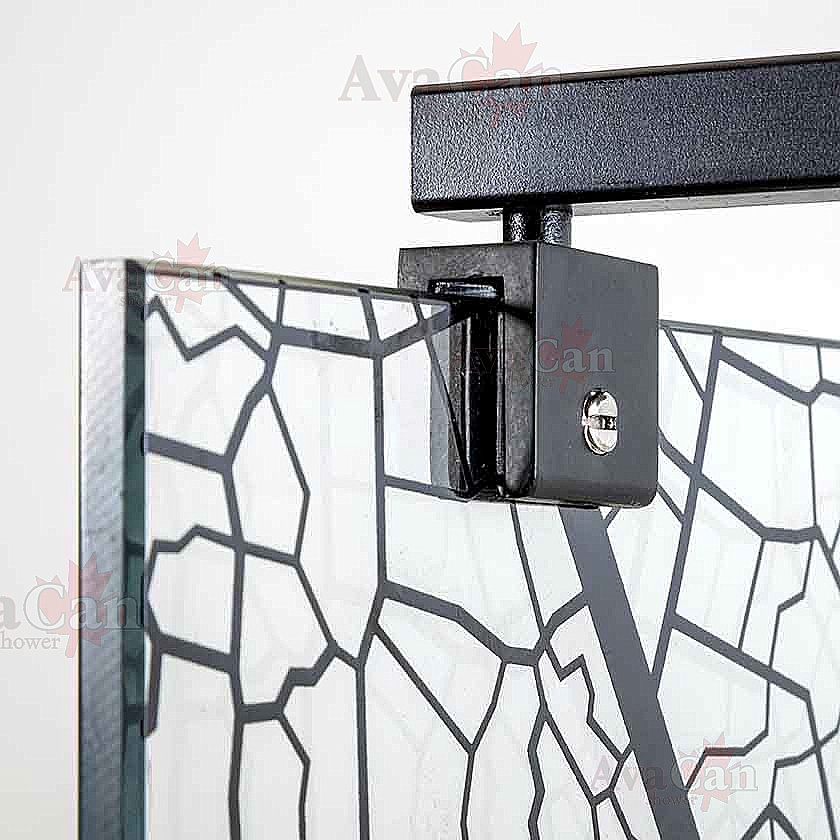 Душевое ограждение AvaCan MB120 профиль черный/стекло прозрачное с рисунком купить в интернет-магазине Sanbest