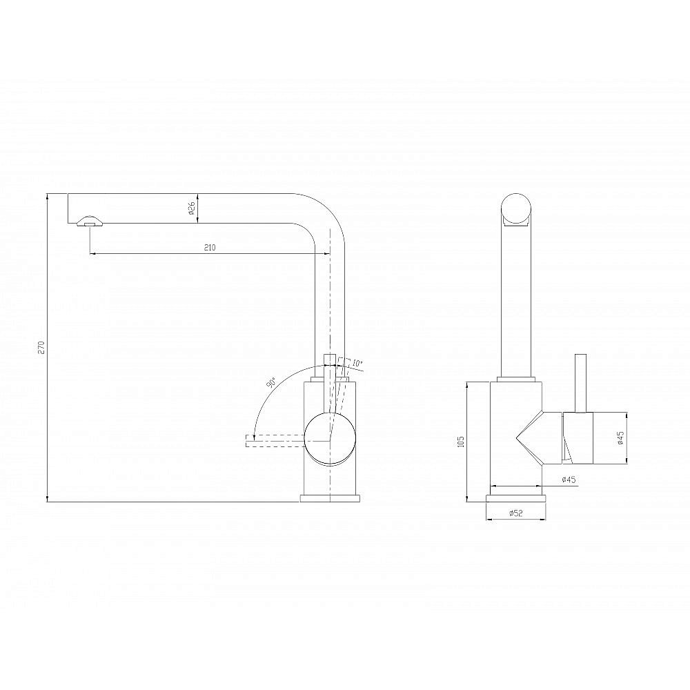 Смеситель для кухни Milacio Ultra MCU.555.SS нержавеющая сталь купить в интернет-магазине сантехники Sanbest