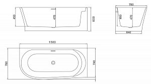 Ванна BelBagno BB410 150х78 купить в интернет-магазине Sanbest