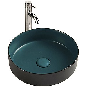 Раковина накладная WeltWasser WW ELBACH M3134 BBG 35,5 черная, зеленая купить в интернет-магазине Sanbest