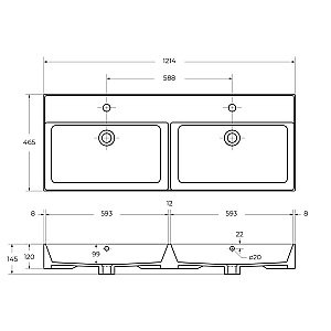 Тумба с раковиной Cezares Molveno 46 120 Bianco Ghiaccio для ванной в интернет-магазине Sanbest