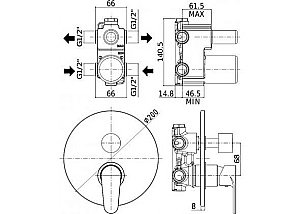Смеситель для душа Paffoni Green GR018CR (с внутренней частью) купить в интернет-магазине сантехники Sanbest