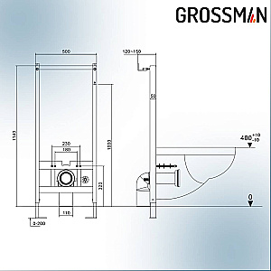 Унитаз подвесной с инсталляцией Grossman 901.5502.01.000 белый, безободковый, с крышкой микролифт купить в интернет-магазине Sanbest