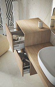 Консоль подвесная Cezares TAVOLONE 41583+50179 120 Rovere tabacco для ванной в интернет-магазине сантехники Sanbest