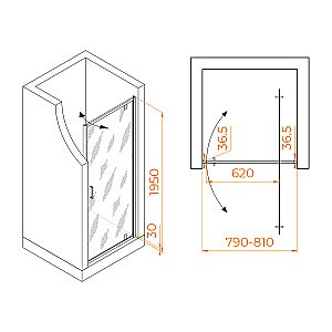 Душевая дверь RGW Leipzig LE-102 80 711210208-11 стекло прозрачное/профиль хром купить в интернет-магазине Sanbest