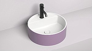 Раковина накладная Salini ARMONIA 02 130126MRH 45 из искусственного камня S-Stone, белая матовая, цвет по RAL снаружи купить в интернет-магазине Sanbest