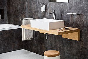 Столешница с раковиной Ravak L 80x55x5 дуб для ванной в интернет-магазине сантехники Sanbest