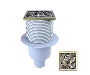 Душевой трап с решеткой Bronze De Luxe 21980-57 бронза купить в интернет-магазине Sanbest