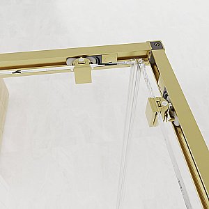 Душевой уголок Veconi Evo E3-G-11090-01-C9 110х90 стекло прозрачное/профиль брашированное золото купить в интернет-магазине Sanbest