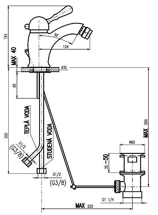 Смеситель для биде RAV-Slezak LABE L045.5SM купить в интернет-магазине сантехники Sanbest
