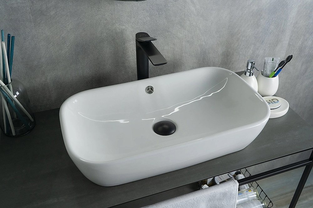 Раковина накладная Gid Geometrico 61 N9217 51132 белая купить в интернет-магазине Sanbest