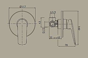 Смеситель для душа Migliore Laguna 26085 скрытого монтажа купить в интернет-магазине сантехники Sanbest