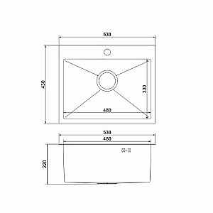 Кухонная мойка Mixline 53х43 547233 сатин купить в интернет-магазине сантехники Sanbest