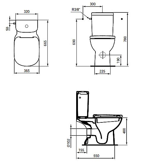 Унитаз напольный Ideal Standard Tempo T331201 с бачком T427301 белый купить в интернет-магазине Sanbest