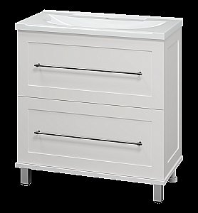 Тумба с раковиной Misty Марта - 80 П-Мрт07080-011Пр белая для ванной в интернет-магазине Sanbest