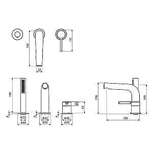 Смеситель для ванны EXCELLENT Pi AREX.1234BL черный матовый купить в интернет-магазине сантехники Sanbest