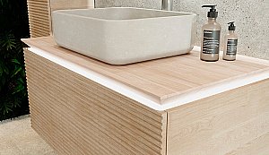 Тумба с раковиной Jorno Karat 100 бук светлый для ванной в интернет-магазине Sanbest