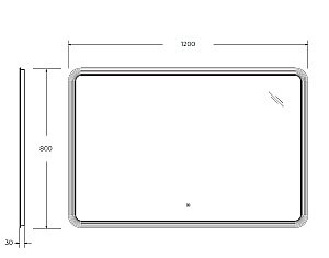 Зеркало с LED подстветкой Cezares DUET CZR-SPC-LED-TCH 120x80 в ванную от интернет-магазине сантехники Sanbest