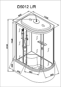 Душевая кабина AvaCan D Серия D5012 120х80 стандартная купить в интернет-магазине Sanbest
