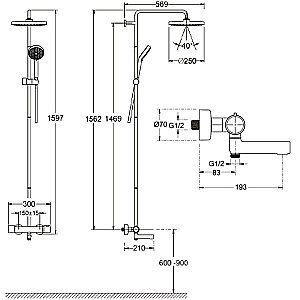Душевая система Jacob Delafon ATOM E26237-CP хром купить в интернет-магазине сантехники Sanbest