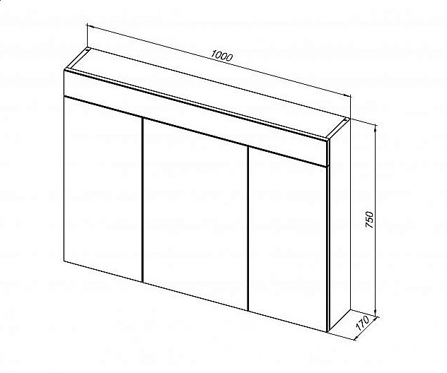 Зеркальный шкаф De Aqua Эколь 184807 100 белый купить в интернет-магазине сантехники Sanbest