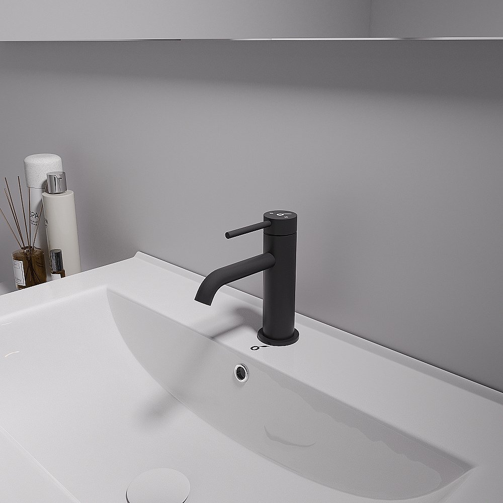 Смеситель для раковины Oliveeka Y OL-88139017-MB черный матовый купить в интернет-магазине сантехники Sanbest