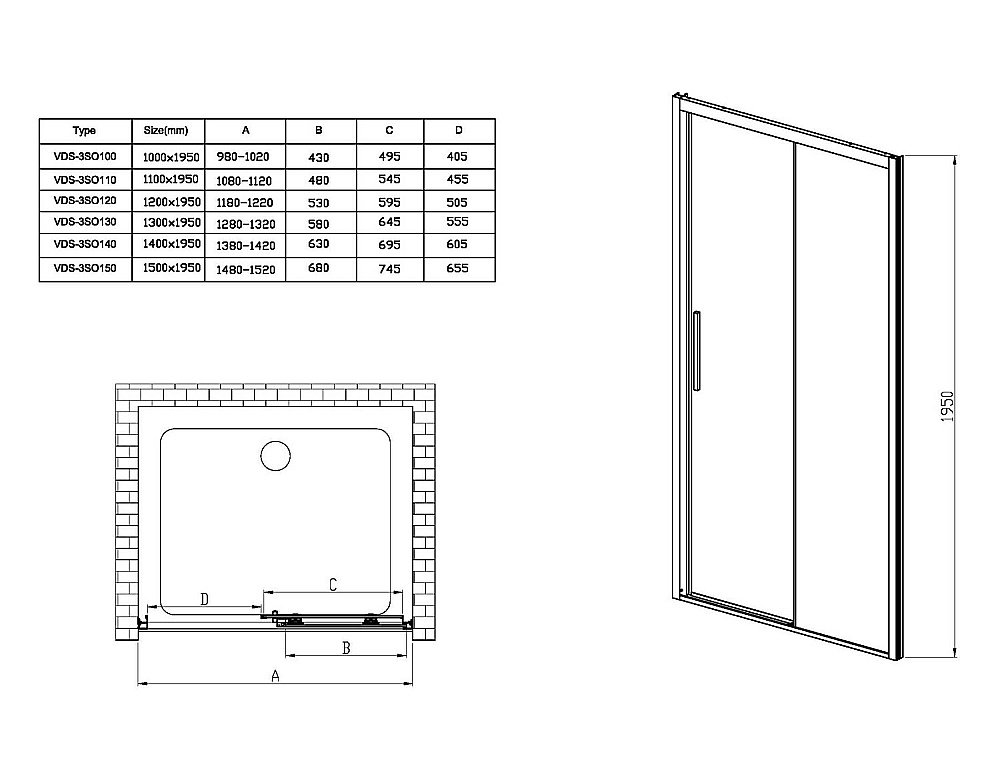 Душевая дверь Vincea Soft VDS-3SO150CL купить в интернет-магазине Sanbest