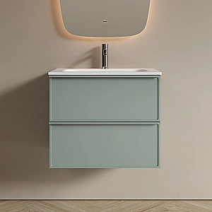 Тумба с раковиной Sancos Velta 60 VL60GG+CN7011 серо-зеленая матовая/раковина белая, с отверстием для ванной в интернет-магазине Sanbest
