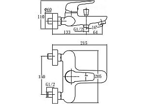 Смеситель для ванны с душем Aquanet Pragmatic AF430-20С купить в интернет-магазине сантехники Sanbest