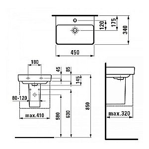 Раковина Laufen Pro S 8.1596.1.000.104.1 белая купить в интернет-магазине Sanbest