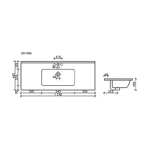 Тумба с раковиной Sancos Cento CN120-1W белый глянец для ванной в интернет-магазине Sanbest