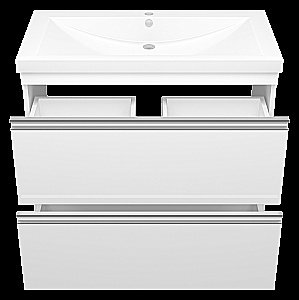 Тумба с раковиной Misty Ингрид - 90 П-Инг-01090-012Я белая для ванной в интернет-магазине Sanbest