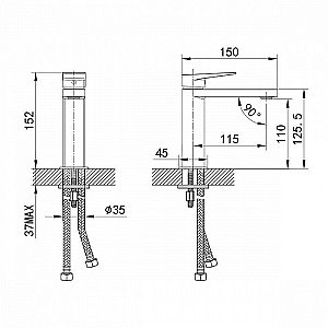 Смеситель для раковины IDDIS Bridge BRDSB00i01 купить в интернет-магазине сантехники Sanbest