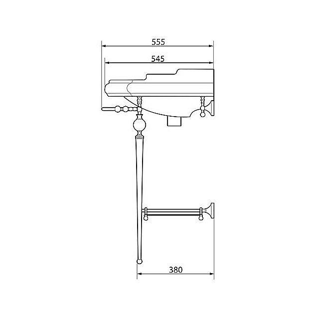 Консоль с раковиной Caprigo Concol 7064/73 Бронза для ванной в интернет-магазине сантехники Sanbest