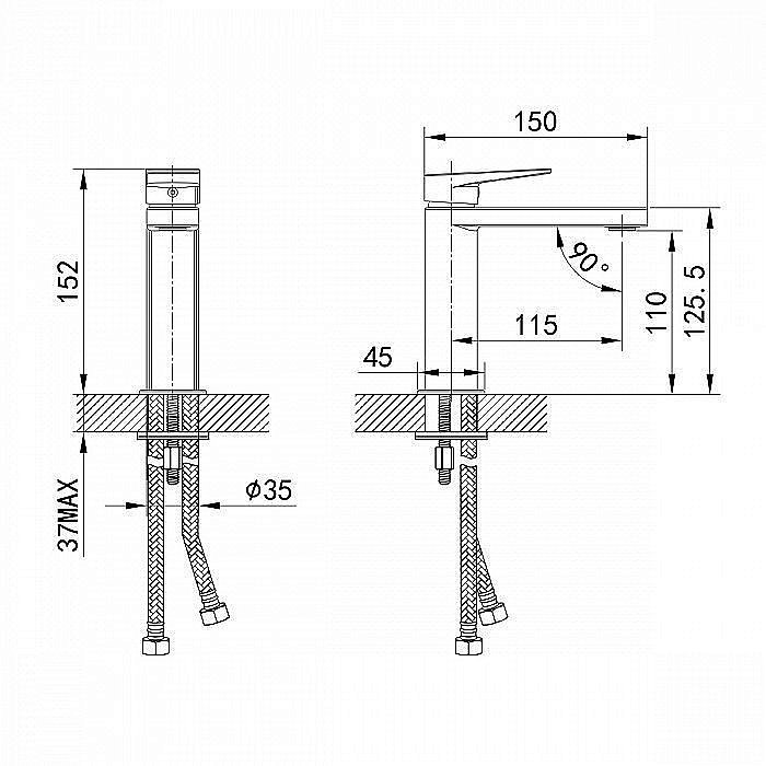 Смеситель для раковины IDDIS Bridge BRDSB00i01 купить в интернет-магазине сантехники Sanbest
