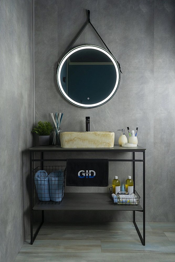 Раковина накладная Gid 48 Mnc606 54461 бежевый мрамор купить в интернет-магазине Sanbest