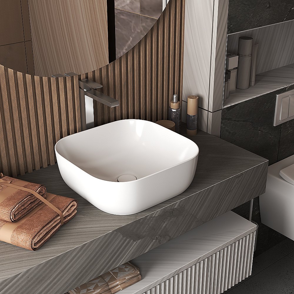 Раковина D&K Venice 41х41 DT1020616 белая купить в интернет-магазине Sanbest