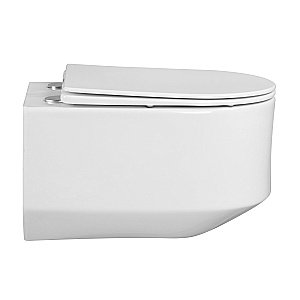 Унитаз подвесной ABBER Bequem AC1130 белый, с крышкой микролифт, безободковый, слив-торнадо купить в интернет-магазине Sanbest