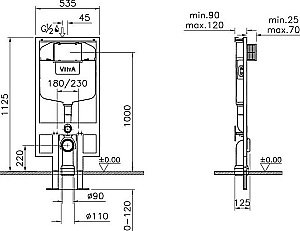 Унитаз Vitra Norm Fit 9773B099-7207 с инсталляцией, с крышкой микролифт, белый купить в интернет-магазине Sanbest