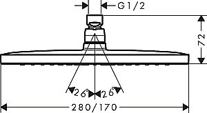 Верхний душ Hansgrohe Croma E 280 1jet Хром 26257000 купить в интернет-магазине сантехники Sanbest