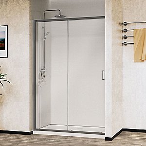 Душевая дверь Vincea City 150 VDS-5CT150CLGM стекло прозрачное/профиль вороненая сталь купить в интернет-магазине Sanbest