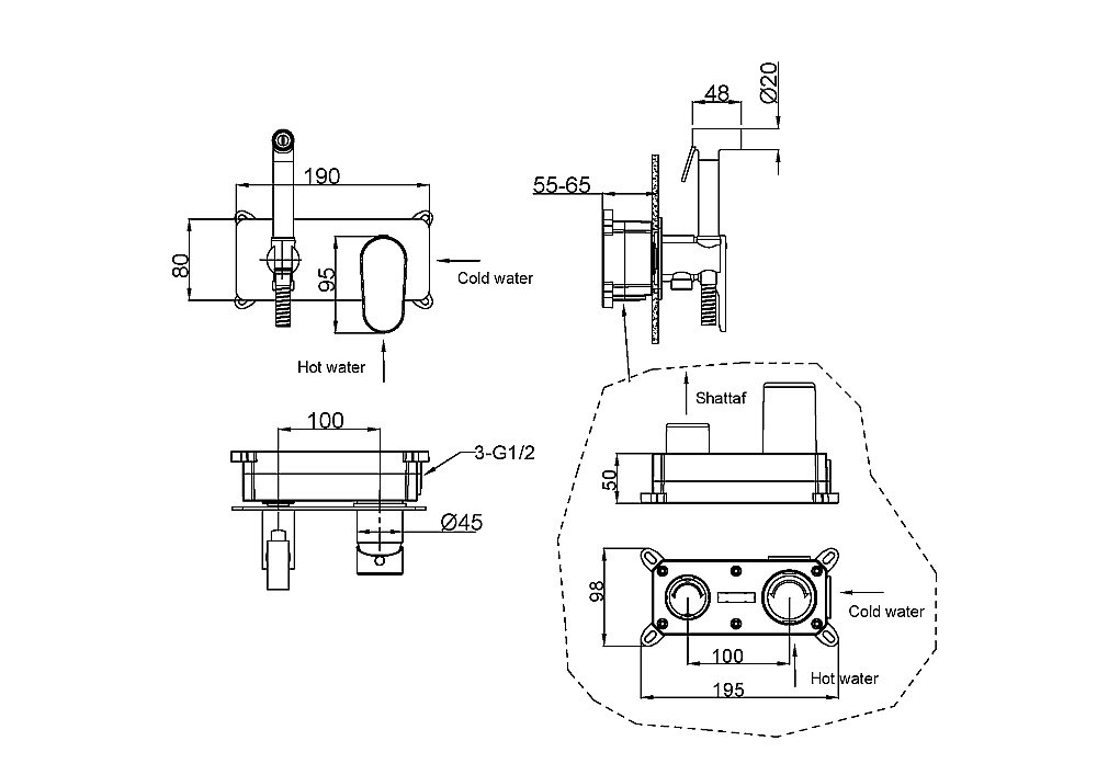 Гигенический душ Boheme Spectre 457-MG золото матовое купить в интернет-магазине сантехники Sanbest
