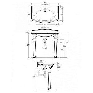 Раковина Simas Arcade AR834 с консолью Tiffany World купить в интернет-магазине Sanbest