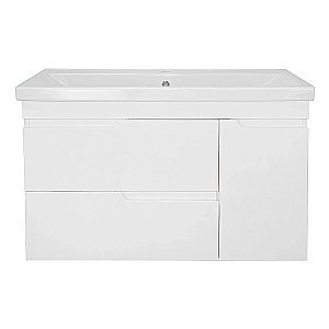 Тумба с раковиной подвесная Loranto KANTRI CS00097258 100/2 раковина Фостер 100, белый глянец для ванной в интернет-магазине Sanbest