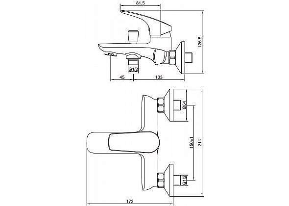 Смеситель для ванны с душем Aquanet Atletic AF310-20С купить в интернет-магазине сантехники Sanbest