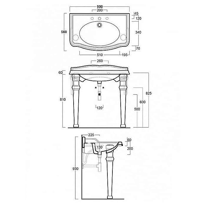 Раковина Simas Arcade AR834 с консолью Tiffany World купить в интернет-магазине Sanbest